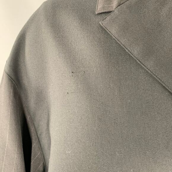 MY BEAUTIFUL LANDLET Size XS Black Stripe Wool Oversized Sport Coat - Picture 6 of 10